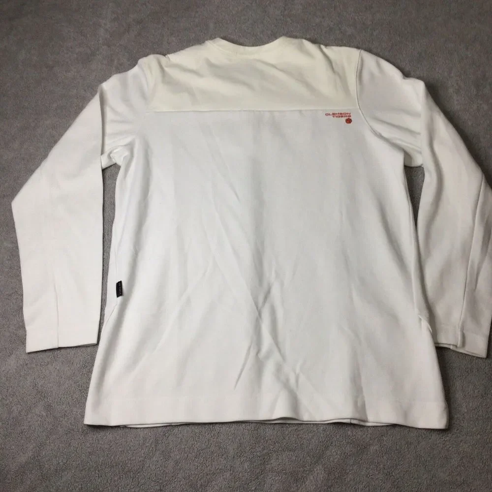 Nike Dri-Fit Clemson Tigers White 1/4 Zip M Men's Fitness Golf Training Pullover